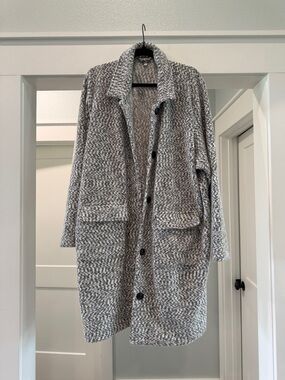 Maurices Gray Bouclé Button-Front Cardigan Coatigan